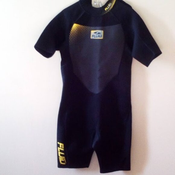 New Fluid Black & Yellow Short Wet Suit Adult Size US XL - Picture 3 of 15